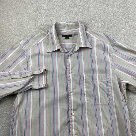 Ermenegildo Zegna Men's Striped Button Front Dress Shirt Size Large - Picture 1 of 16